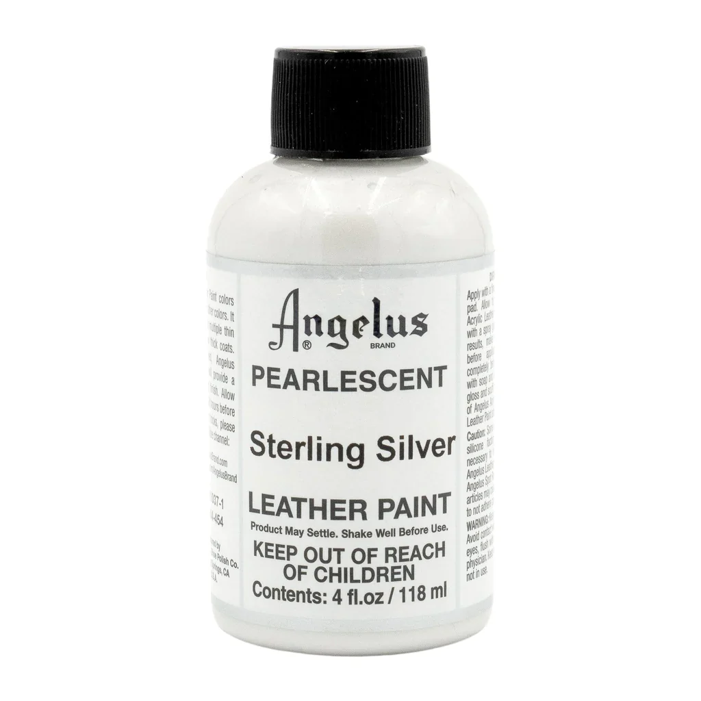 ANGELUS Acrylic Leather Paint Sterling Silver Pearlescent - Image 3
