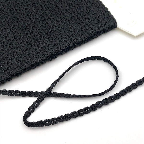 GIMP BRAID Looped 5mm Black