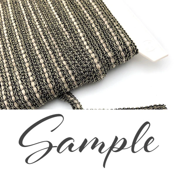 GIMP BRAID Laced 15mm Black Gold Taupe - Image 2