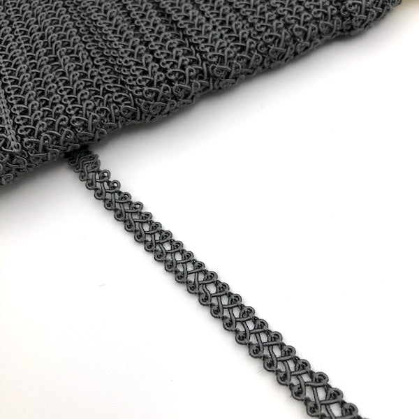 GIMP BRAID Lattice 8mm Dark Grey
