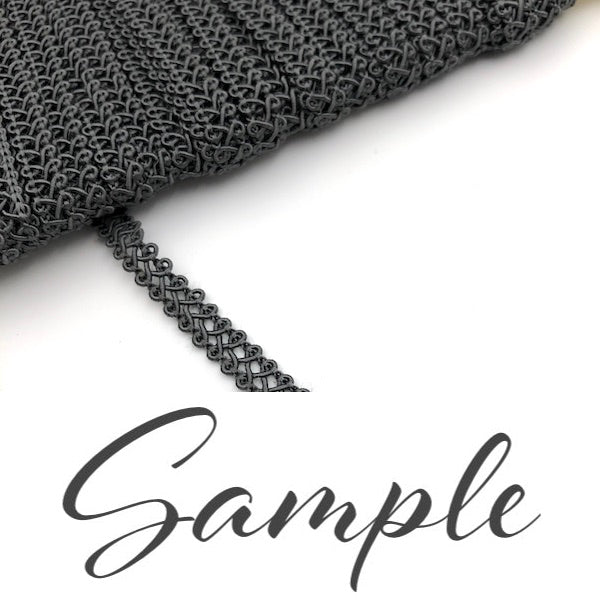 GIMP BRAID Lattice 8mm Dark Grey - Image 2