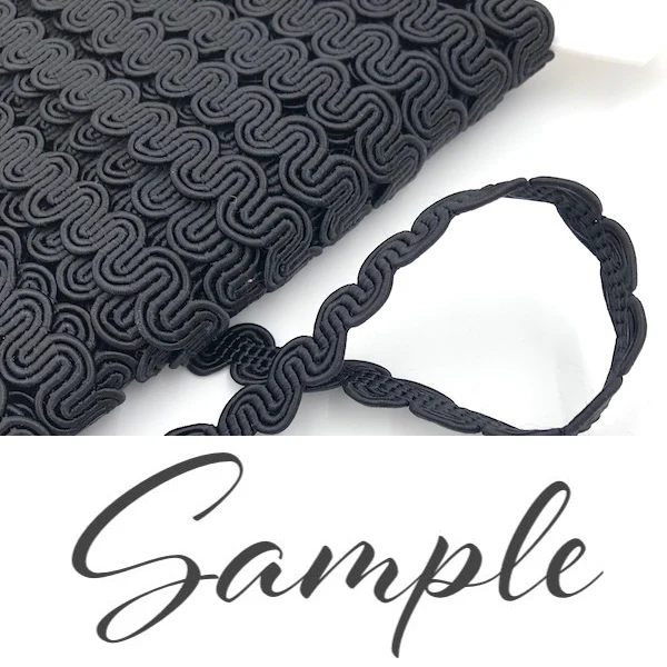 GIMP BRAID Curved 13mm Black - Image 2