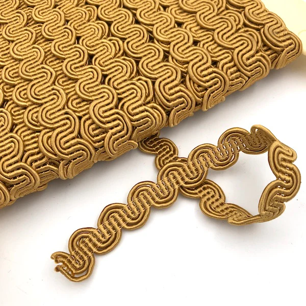 GIMP BRAID Curved 13mm Mustard/Tan