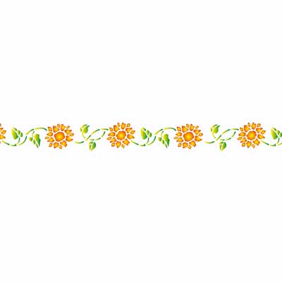REDESIGN Stencil Sunflowers Border
