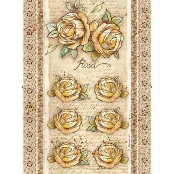 STAMPERIA Rice Paper Packed Rose A4