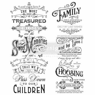 REDESIGN Decor Transfers Family Heirlooms