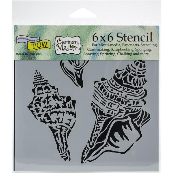 TCW Stencil Conch Shells