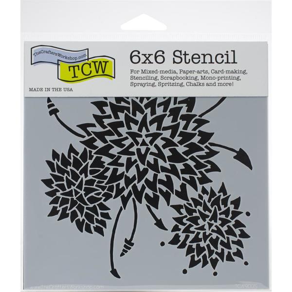 TCW Stencil Dahlia Trio