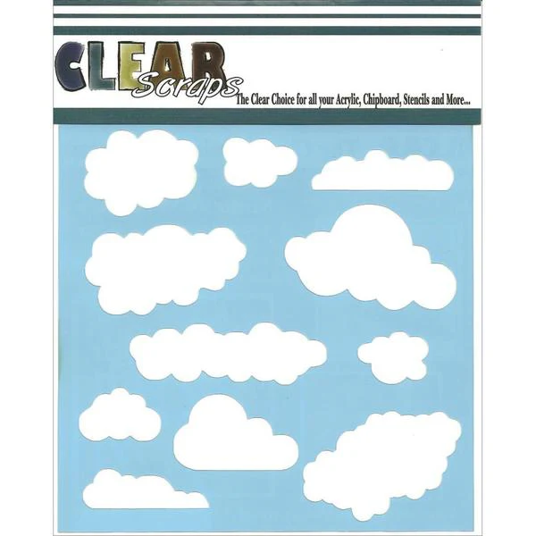 CLEAR SCRAPS Stencil Clouds