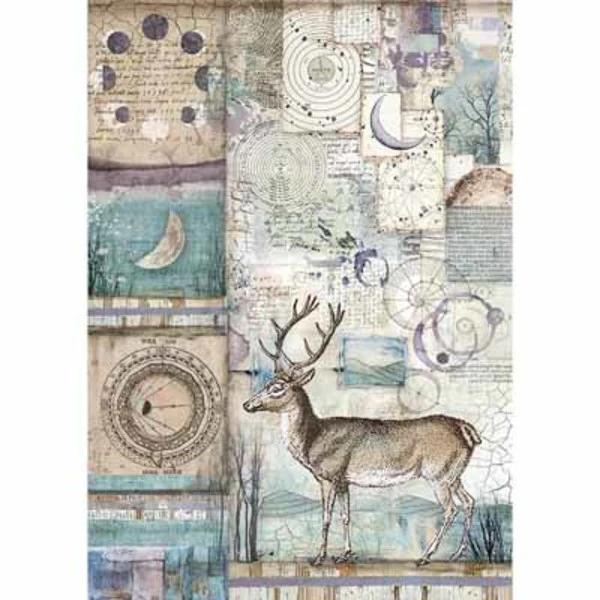 STAMPERIA Rice Paper Cosmos Deer A4