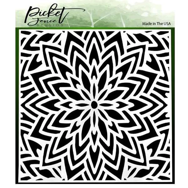 PICKET FENCE Stencil Center Flower