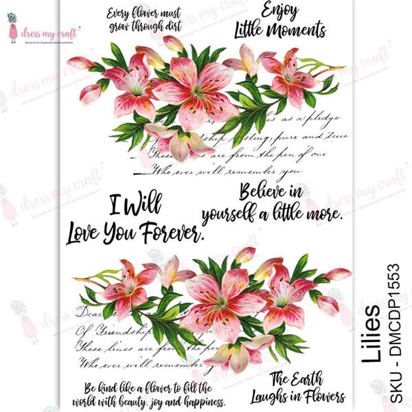 DRESS MY CRAFT Water Transfer Lilies
