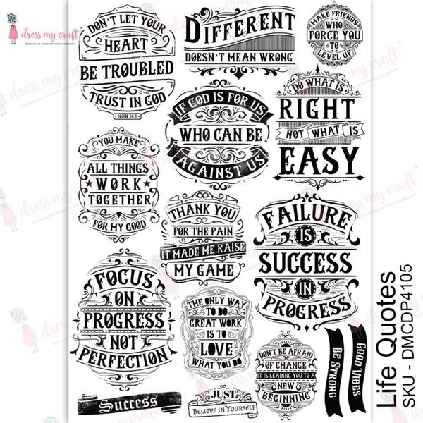 DRESS MY CRAFT Water Transfer Life Quotes