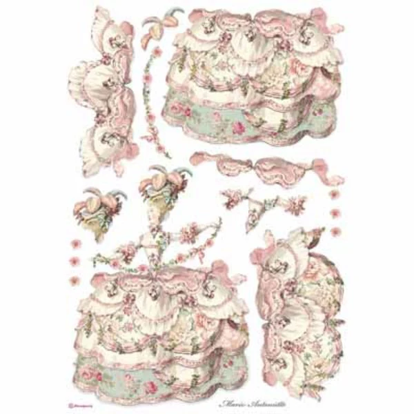 STAMPERIA Rice Paper Lady In Pink A3