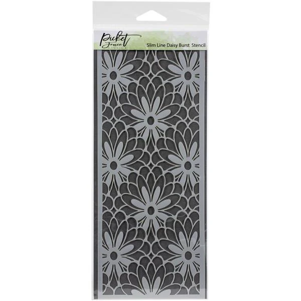 PICKET FENCE Stencil Slimline Daisy Burst