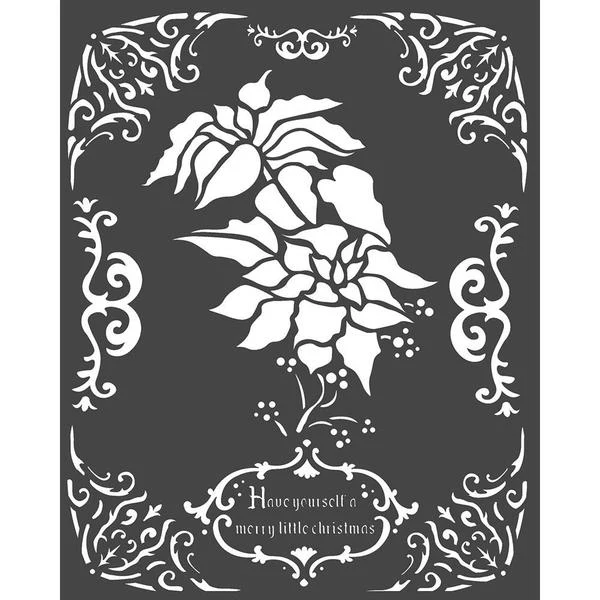 STAMPERIA Stencil Poinsettia Winter Tales