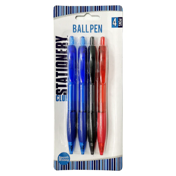 STATIONERY CLUB Ball Point Pens 4PK