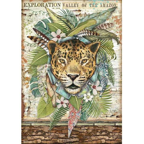 STAMPERIA Rice Paper Amazonia Jaguar A4