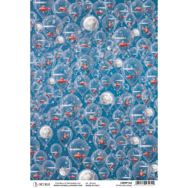 CIAO BELLA Rice Paper Flying Balloons Moon & Me A4