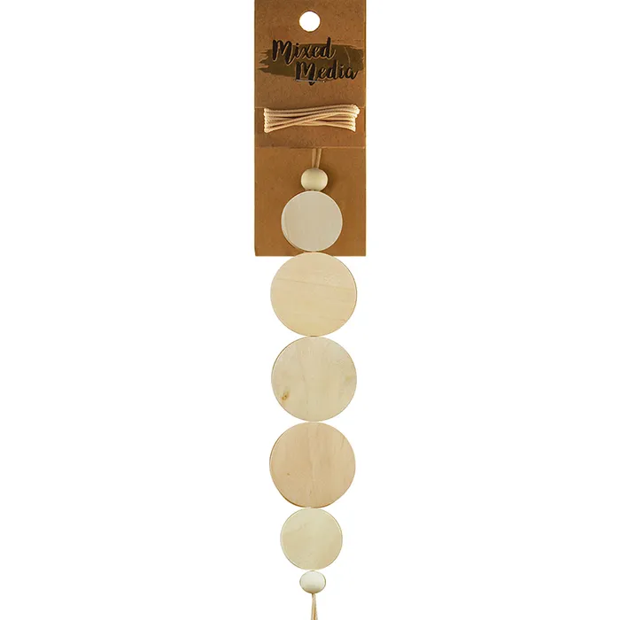 MIXED MEDIA Wooden Flat Beads Natural