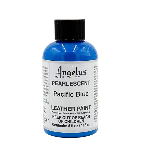 ANGELUS Acrylic Leather Paint Pacific Blue Pearlescent - Image 3