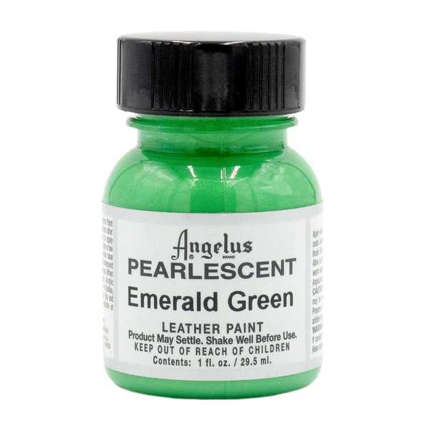ANGELUS Acrylic Leather Paint Emerald Green Pearlescent - Image 2