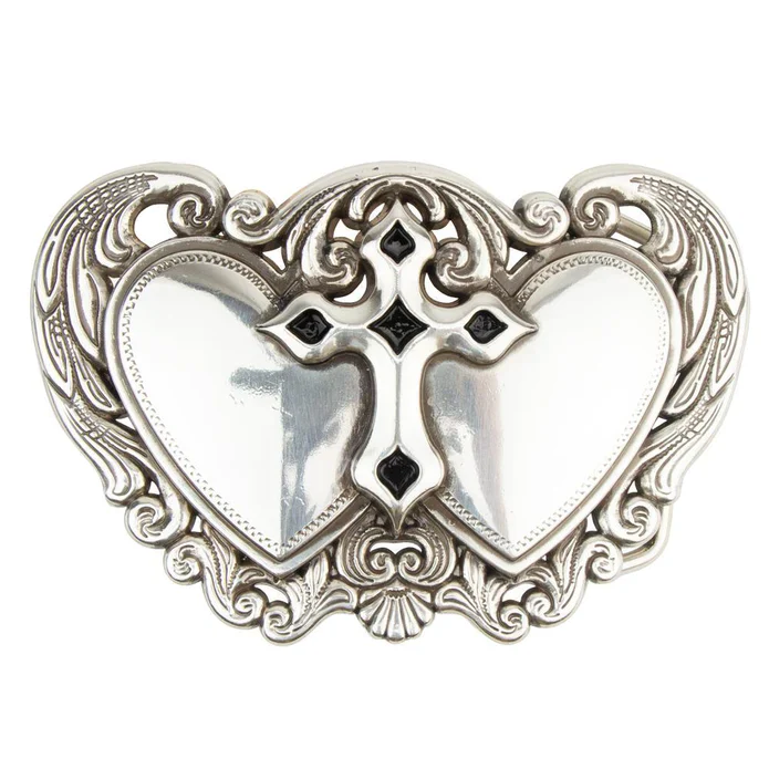 IVAN Double Heart Cross Trophy Buckle