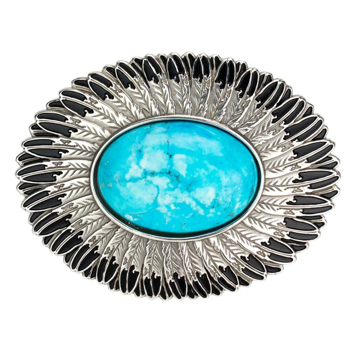IVAN Turquoise Feather Trophy Buckle