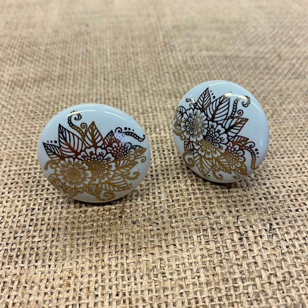 CERAMIC KNOB Silver Zoya