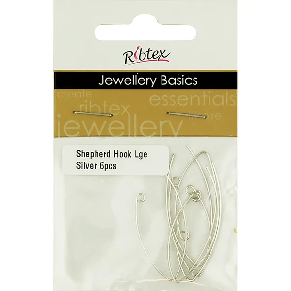 RIBTEX Large Ear Wires Silver