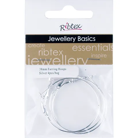 RIBTEX Earring Hoops Silver