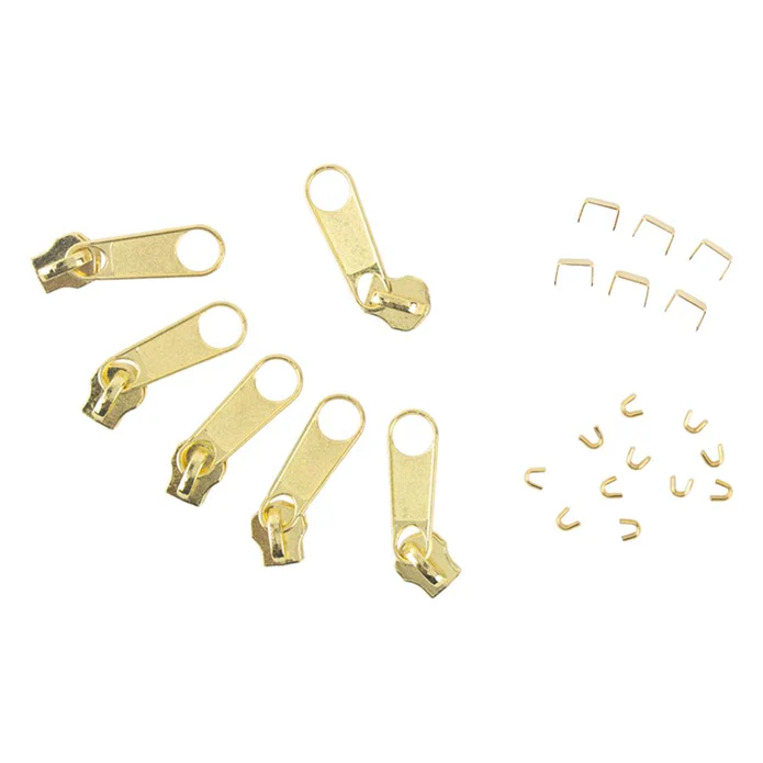 IVAN Brass Zipper Heads & Stoppers 6PK - Image 2