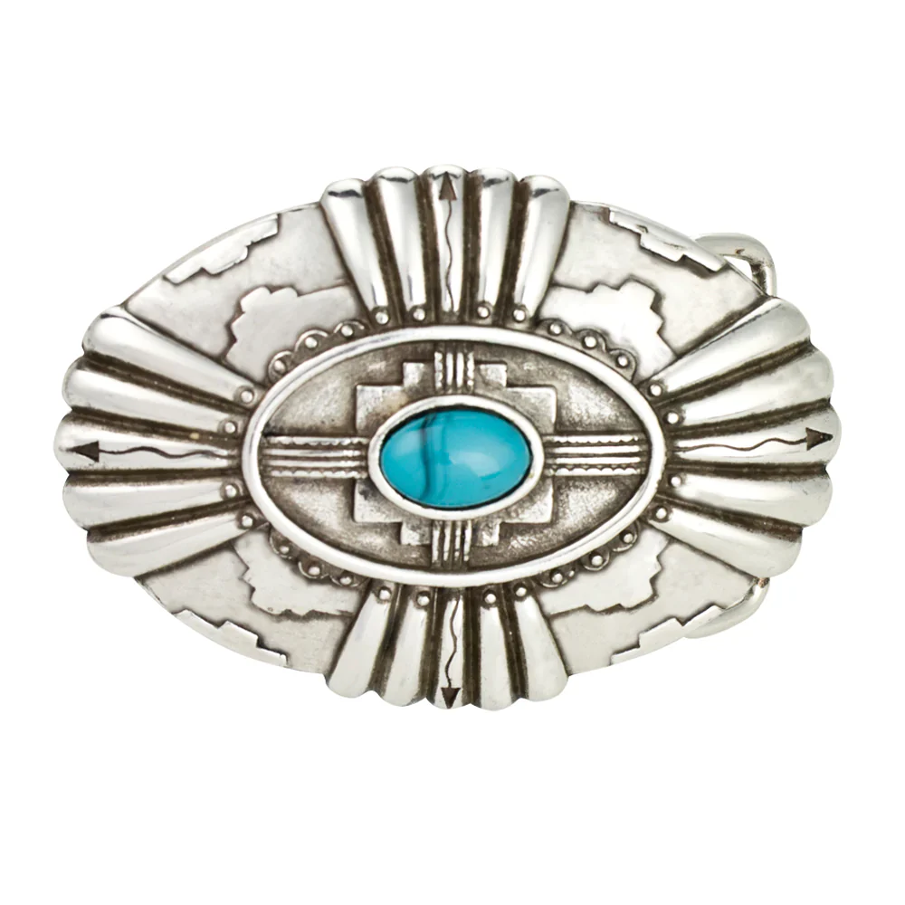 IVAN Southwest Turquoise Stone Trophy Buckle